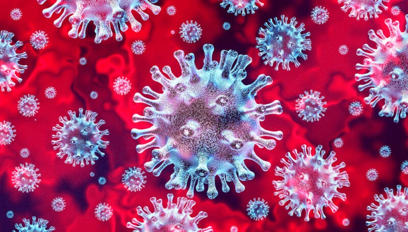 Coronavirus cells illustration