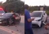 Colisão frontal deixa feridos e destrói carros e deixa feridos na BR-174 no Amazonas