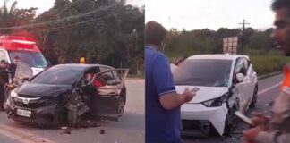 Colisão frontal deixa feridos e destrói carros e deixa feridos na BR-174 no Amazonas