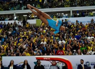 Rebeca Andrade atinge nota 14.266 e conquista o ouro no salto no Pan-Americano