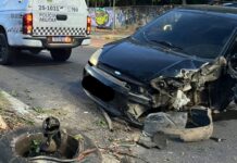Motociclista fica ferido após ser atingido por veículo no Centro de Manaus