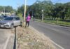 Acidente entre carro e motos causa lentidão na Avenida Nathan Xavier em Manaus
