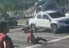 Colisão entre moto e carro deixa duas pessoas feridas na Avenida Coronel Teixeira em Manaus
