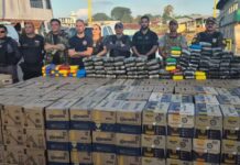 Cão farejador encontra 123 kg de drogas ocultos em embarcação no interior do Amazonas