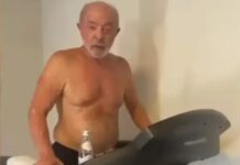Sem camisa, Lula posta vídeo na esteira e pede: “Cuidem da saúde”