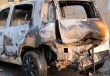 Carro com passageiro pega fogo e assusta moradores após vazamento de gás em Manaus