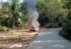 Carro é destruído por incêndio no Ramal do Brasileirinho em Manaus