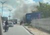 Incêndio atinge área de vegetação ao lado do Hospital João Lúcio em Manaus