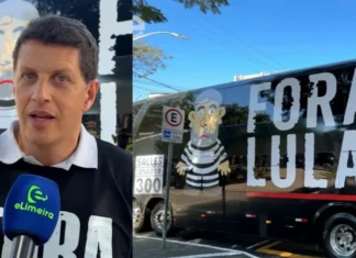 PT pede retirada de ônibus de deputado bolsonarista com “Fora, Lula”