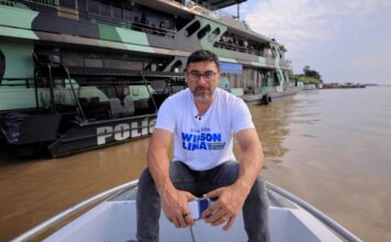 Em Jutaí, Wilson Lima visita base fluvial e defende criação de Polícia de Fronteira para conter cr1me organizado na Amazônia