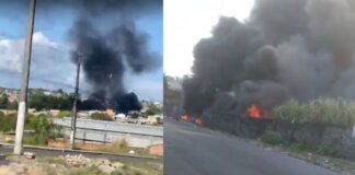 Vídeo: Mato seco pega fogo, chamas avançam e deixam moradores em pânico no Nova Cidade