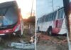 Ônibus lotado da linha 350 perde controle, sobe em canteiro e colide com árvore em Manaus