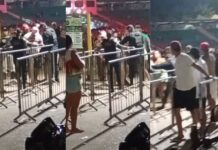 Homem se envolve em confusão, tenta dar socos em policiais e derruba grade no FECANI no AM