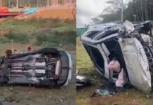 Dois jovens m0rrem após carro bater contra mureta e capotar em Belém