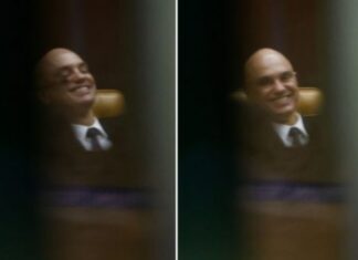 Moraes é fotografado sorrindo após discussão com Mendonça durante sessão do STF