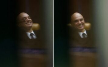 Moraes é fotografado sorrindo após discussão com Mendonça durante sessão do STF