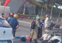 Acidente deixa duas pessoas feridas na Avenida Rodrigo Otávio em Manaus