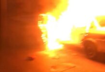 Incêndio destrói carro em frente a escola estadual na Zona Leste de Manaus
