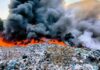 Incêndio em depósito de resíduos passa de 20 horas no Puraquequara em Manaus