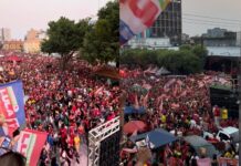 Apoiadores de Lula ocupam o Centro de Manaus em mobilização antes da votação