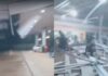 Teto desaba de repente enquanto motociclista aguardava chuva passar em Iranduba; veja vídeo